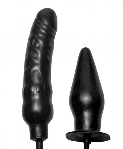 Пробка и фаллос с функцией расширения Deuce Double Penetration Inflatable Dildo and Anal Plug - фото, цены