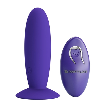 Фиолетовый анальный вибростимулятор Remote Control Vibrating Plug Youth - 11 см. - фото, цены