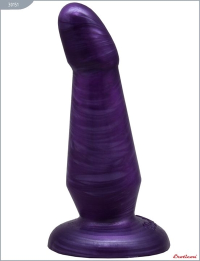Фиолетовая нелевая изогнутая анальная пробка - 13 см. - фото, цены
