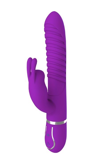 Фиолетовый вибратор-кролик Magic Bunny с ушкакми - 22 см. - фото, цены