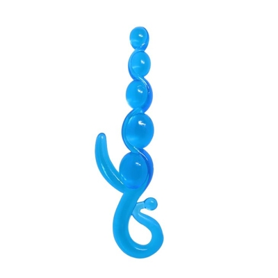 Голубой анальный стимулятор-цепочка - 22 см. - фото, цены
