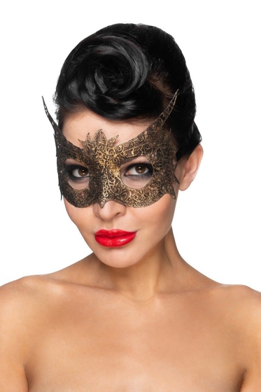 Золотистая карнавальная маска Альхена - фото, цены