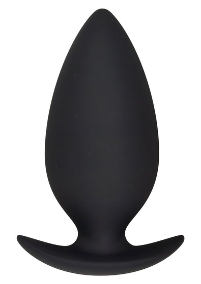 Большая черная силиконовая анальная пробка - 10,5 см. - фото, цены