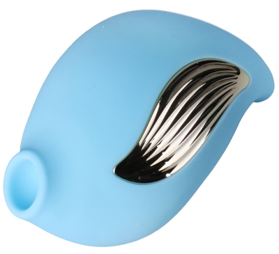 Голубой клиторальный вибростимулятор-ракушка - фото, цены