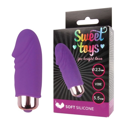 Фиолетовый вибромассажер Sweet Toys - 5,5 см. - фото, цены