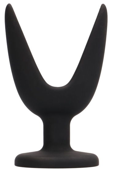 Черная анальная пробка-эспандер Split 2 - 12,7 см. - фото, цены