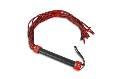 Красно-чёрная плеть-многохвостка с гладкой рукоятью - 77 см. - фото, цены