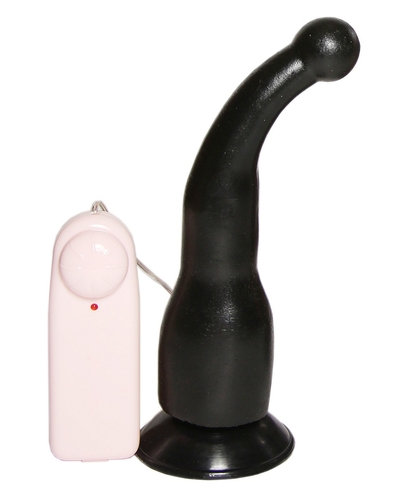 Вибромассажер-стимулятор точки G на присоске черного цвета - 19,5 см. - фото, цены