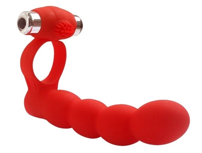 Красная вибронасадка для двойного проникновения Double Penetration Beads - фото, цены