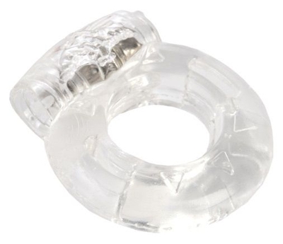 Толстое прозрачное эрекционное кольцо с вибратором - фото, цены