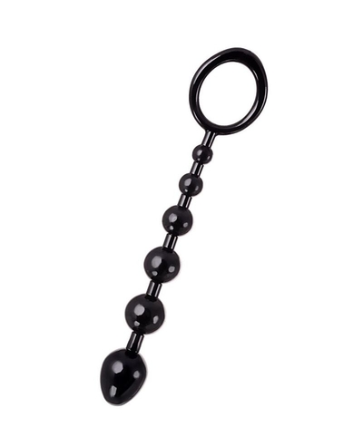 Анальная цепочка черного цвета A-toys - 19,8 см. - фото, цены