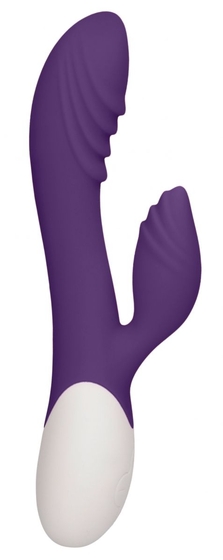 Фиолетовый вибратор-кролик Sunburst с функцией нагрева - 20 см. - фото, цены