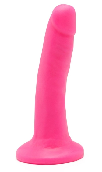 Розовый гладкий фаллоимитатор на присоске Happy Dicks Dong 6 inch - 15,2 см. - фото, цены
