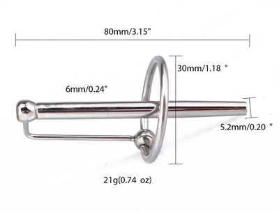 Уретральный металлический стимулятор - 8 см. - фото, цены