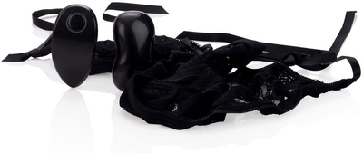 Черные кружевные трусики с вибростимулятором 10-Function Little Black Panty with Ties - фото, цены
