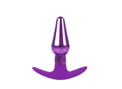 Анальная пробка-конус фиолетового цвета - 9,6 см. - фото, цены