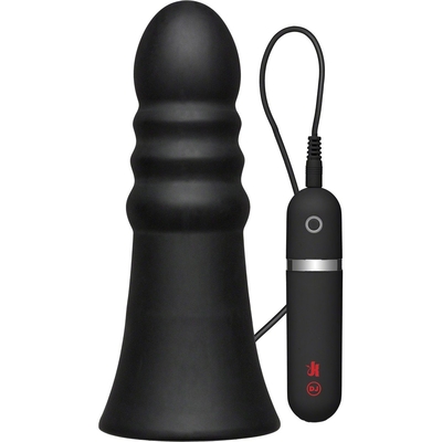 Анальная вибропробка Kink Vibrating Silicone Butt Plug Ridged 8 - 20,32 см. - фото, цены
