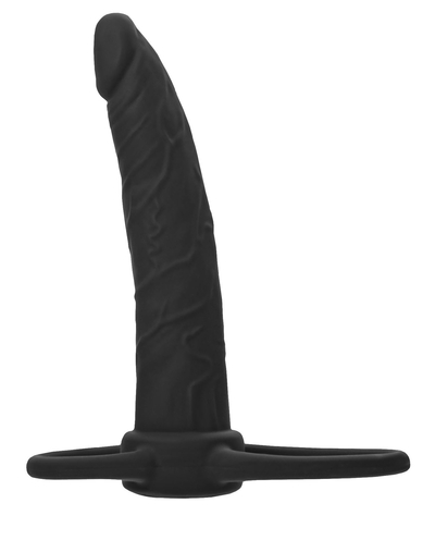 Черная насадка на пенис для двойного проникновения Black Red - 16,5 см. - фото, цены
