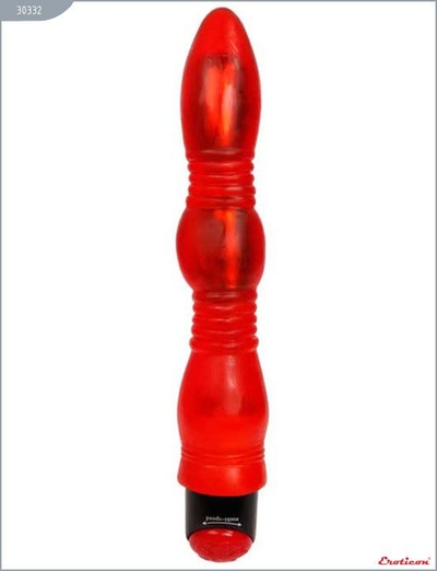 Красный гелевый супервибратор Samantha - 28,5 см. - фото, цены