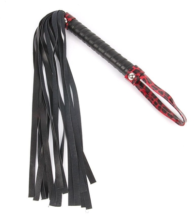 Черный флоггер с черно-красной ручкой Notabu - 49 см. - фото, цены