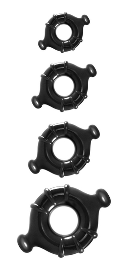 Набор черных эрекционных колец Vitality Rings разного диаметра - фото, цены
