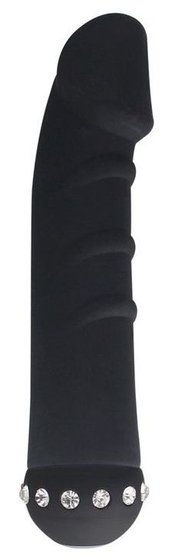 Черный вибратор Sparkle Succubi Vibrating Dong - 14,5 см. - фото, цены