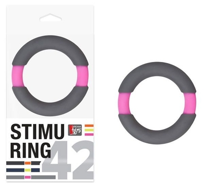 Серо-розовое эрекционное кольцо на пенис Neon Stimu - фото, цены