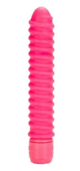 Розовый вибратор со спиралевидным рельефом Sorority Screw - 12,75 см. - фото, цены