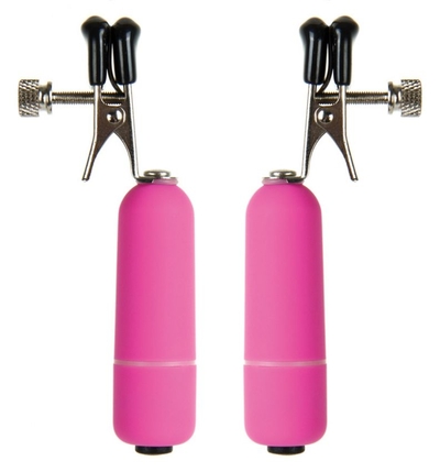Розовые клипсы на соски с вибрацией - фото, цены