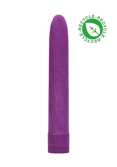 Фиолетовый эко-вибромассажер Natural Pleasure - 17,7 см. - фото, цены