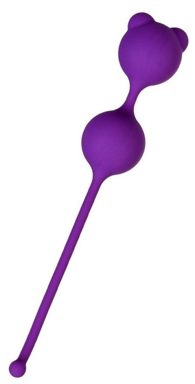 Фиолетовые вагинальные шарики A-Toys с ушками - фото, цены