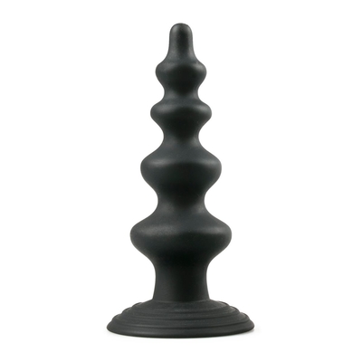 Чёрная фигурная анальная ёлочка Beaded Cone - 13,5 см. - фото, цены