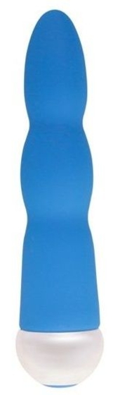 Синий вибратор Fashion Succubi Wavy Wand - 14,5 см. - фото, цены