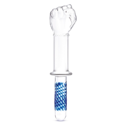 Стеклянный стимулятор в форме сжатой в кулак руки 11’’ Glass Fist Double Ended With Handle Grip - 28 см. - фото, цены