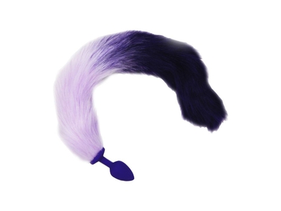 Фиолетовая анальная пробка с длинным красивым хвостом - фото, цены