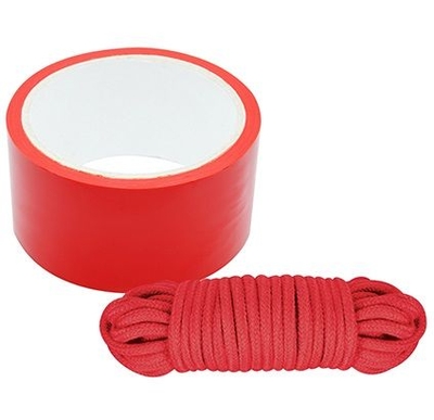 Набор для фиксации Bondx Bondage Ribbon Love Rope: красная лента и веревка - фото, цены