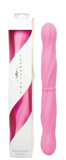 Изысканный двусторонний розовый стимулятор Vibe Therapy Discover - 33 см. - фото, цены