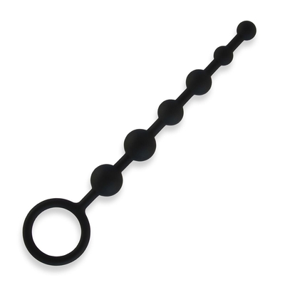 Черные силиконовые анальные бусы Silicone Anal Beads - 21 см. - фото, цены