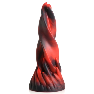 Красно-черный фантазийный фаллоимитатор Hell Kiss Twisted Tongues Silicone Dildo - 18,8 см. - фото, цены