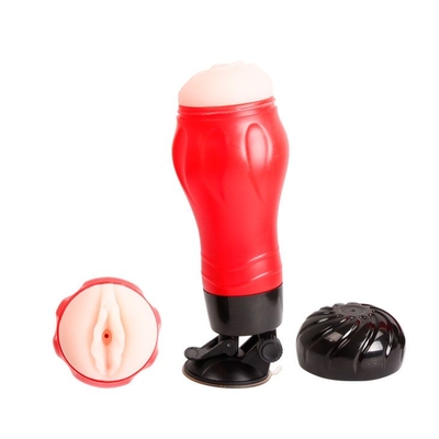 Красный мастурбатор-вагина Flora с присоской в основании - фото, цены