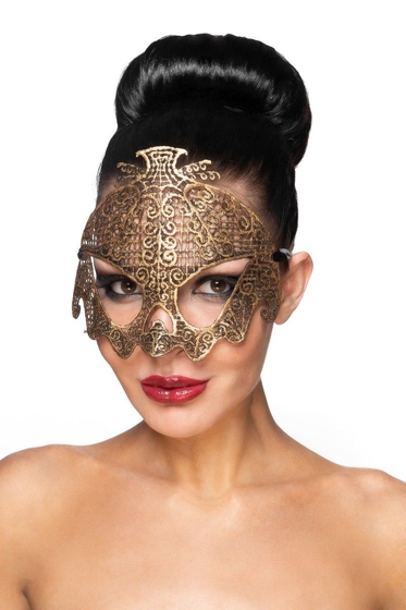 Золотистая карнавальная маска Нави - фото, цены