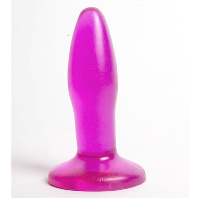 Фиолетовая анальная пробка с широким основанием - 10 см. - фото, цены