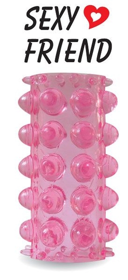 Открытая розовая насадка на фаллос - 6,4 см. - фото, цены