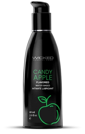 Лубрикант с ароматом сахарного яблока Wicked Aqua Candy Apple - 60 мл. - фото, цены