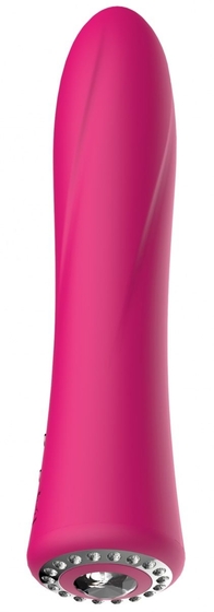 Розовый классический вибромассажер Jewel - 19,5 см. - фото, цены