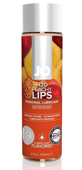Лубрикант на водной основе с ароматом персика Jo Flavored Peachy Lips - 120 мл. - фото, цены
