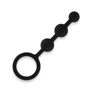 Черные силиконовые анальные бусы Silicone Anal Beads - 14 см. - фото, цены