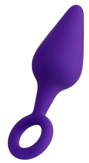 Фиолетовая анальная втулка Bung с петелькой - 11,5 см. - фото, цены