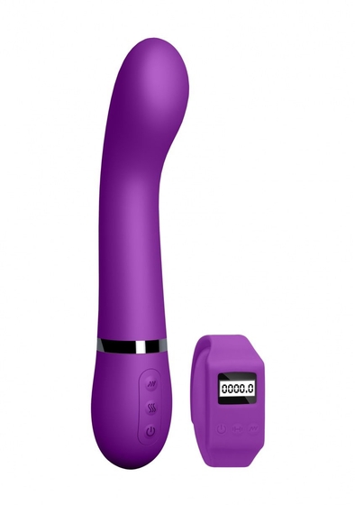 Фиолетовый вибромассажер Kegel G - 20 см. - фото, цены