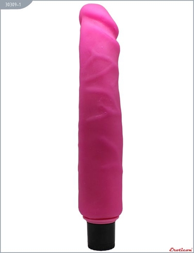 Розовый вибратор из ультраскин - 22,5 см. - фото, цены